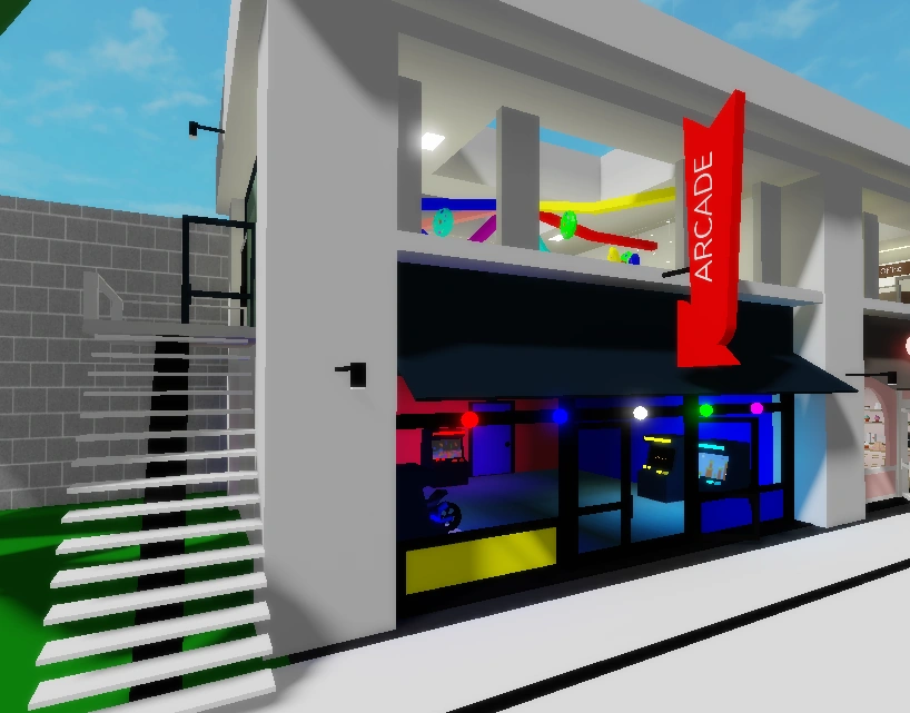 Old Arcade Design Blue Carpet